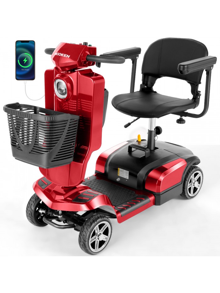 WOOKEN 24V 12AH Mobility Scooter for Adults, Senior, 250W 4 Wheels Folding Electric Powered Chargeable Device for Travel, Lightweight and Portable, Best Gift for Elder