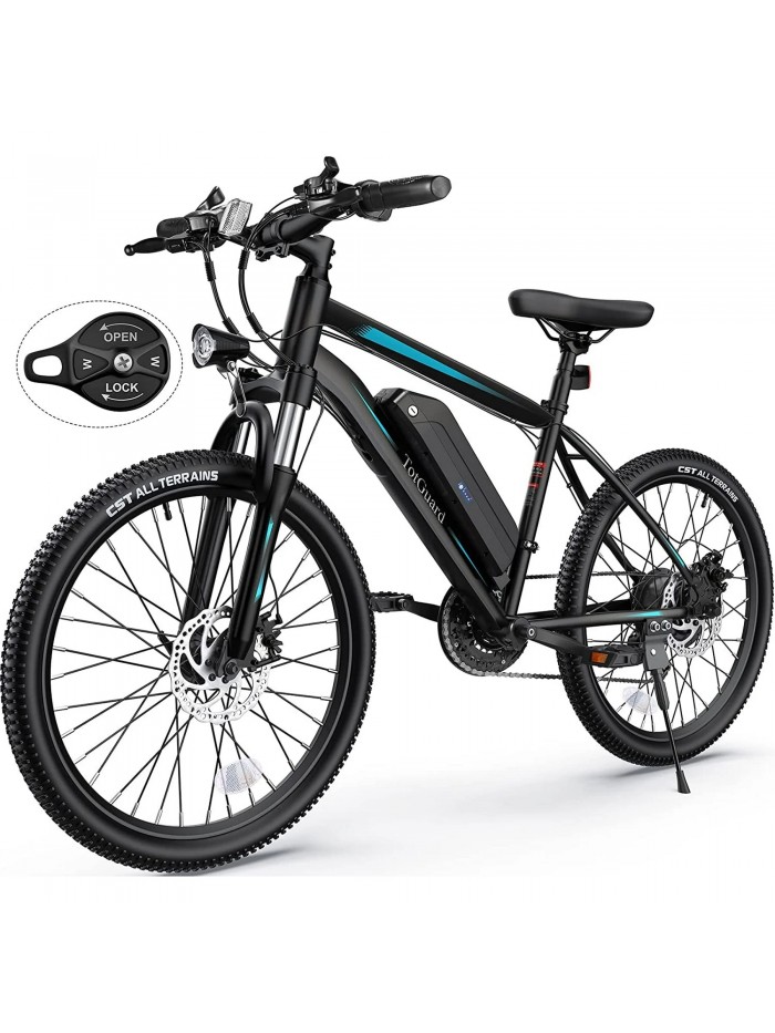 TotGuard Electric Bike for Adults, 26" Ebike 350W Adult Electric Bicycles, Electric Mountain Bike with 36V 10.4Ah Battery, Suspension Fork, Shimano 21 Speed Gears UL2849